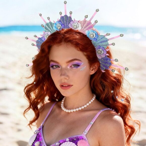 Mermaid Headband Seashell Crown Women Costume Festival Cosplay Accessory main image 6